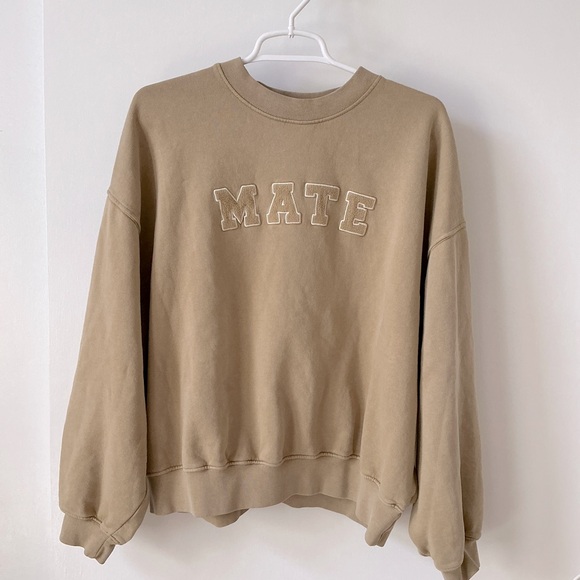 MATE the Label 100% Organic Fleece Embroidered MATE Sweatshirt in Hazelnut - Picture 4 of 14
